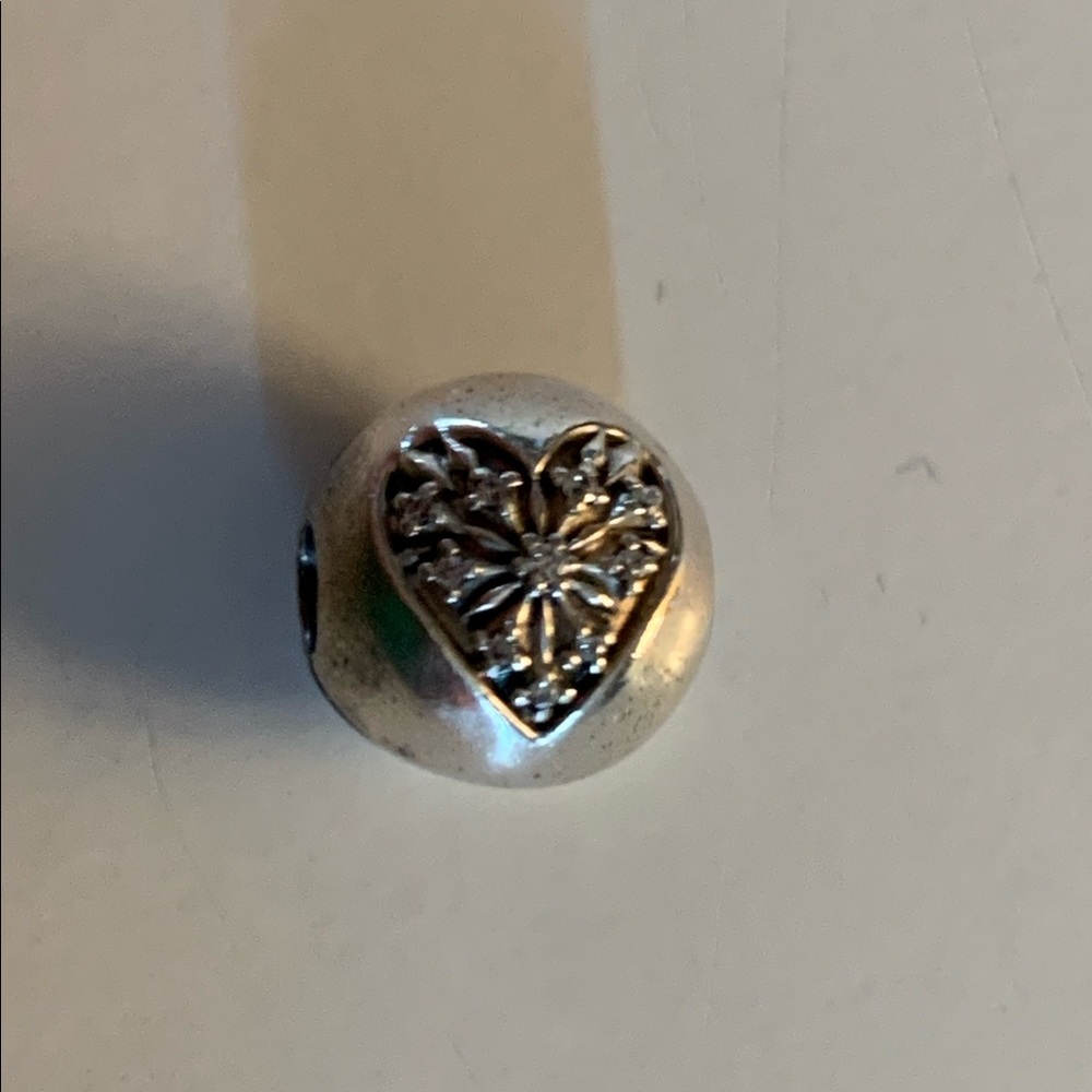 Silver snowflake Pandora stopper bead